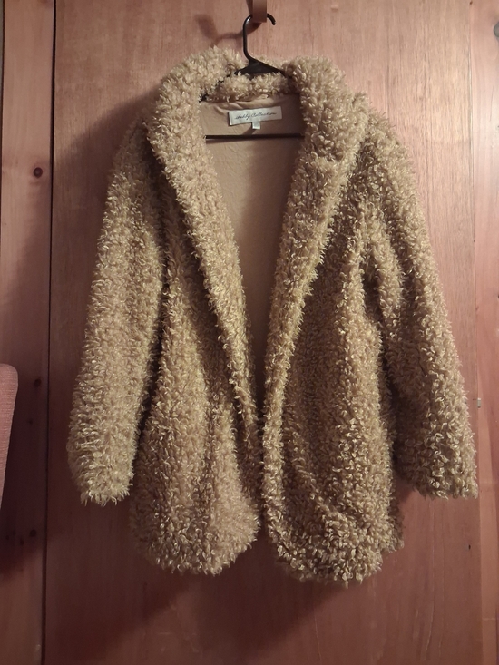 libby collection Jackets & Blazers - Plush Teddy Jacket in Camel - Women’s Open-Front Coat